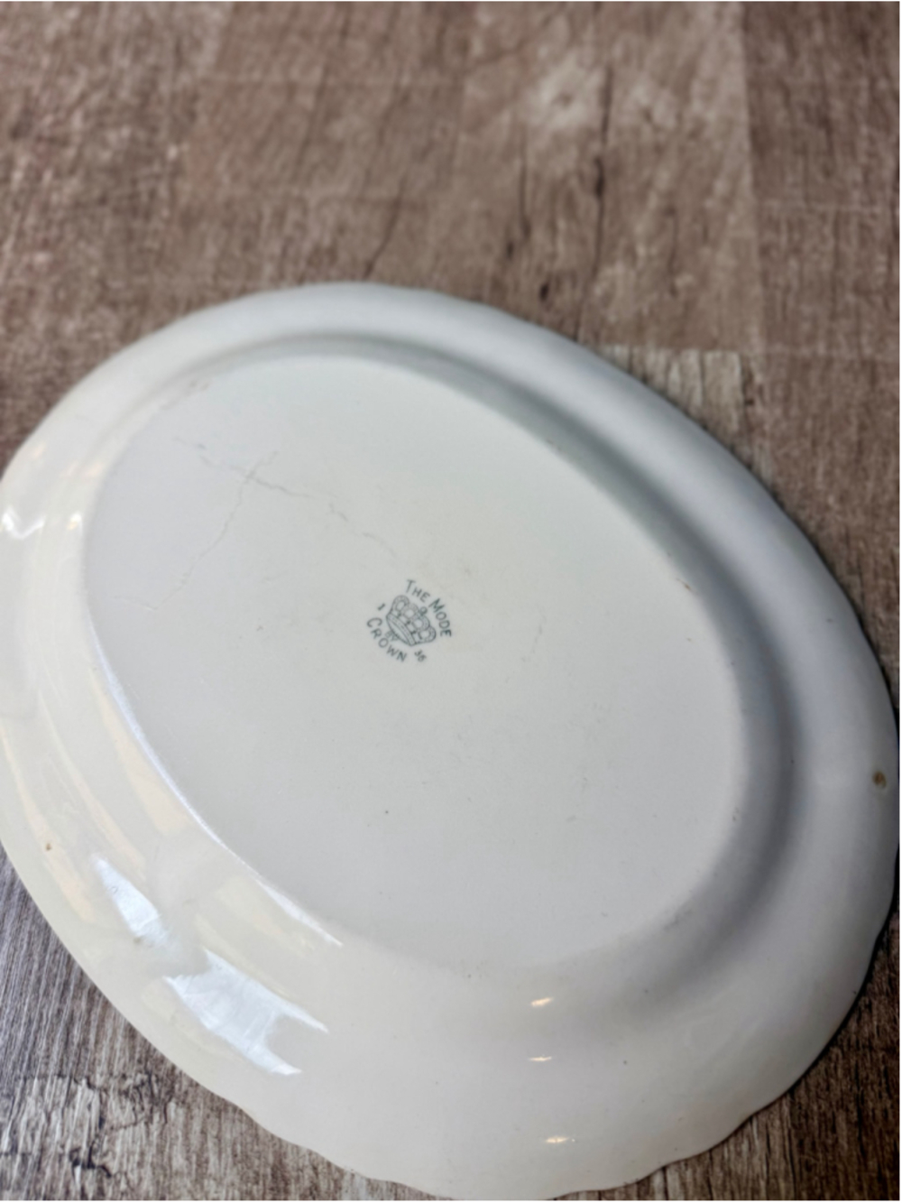 Vintage The Mode Crown Ceramic Oval Serving Platter Yellow Floral Scalloped - Picture 2 of 2